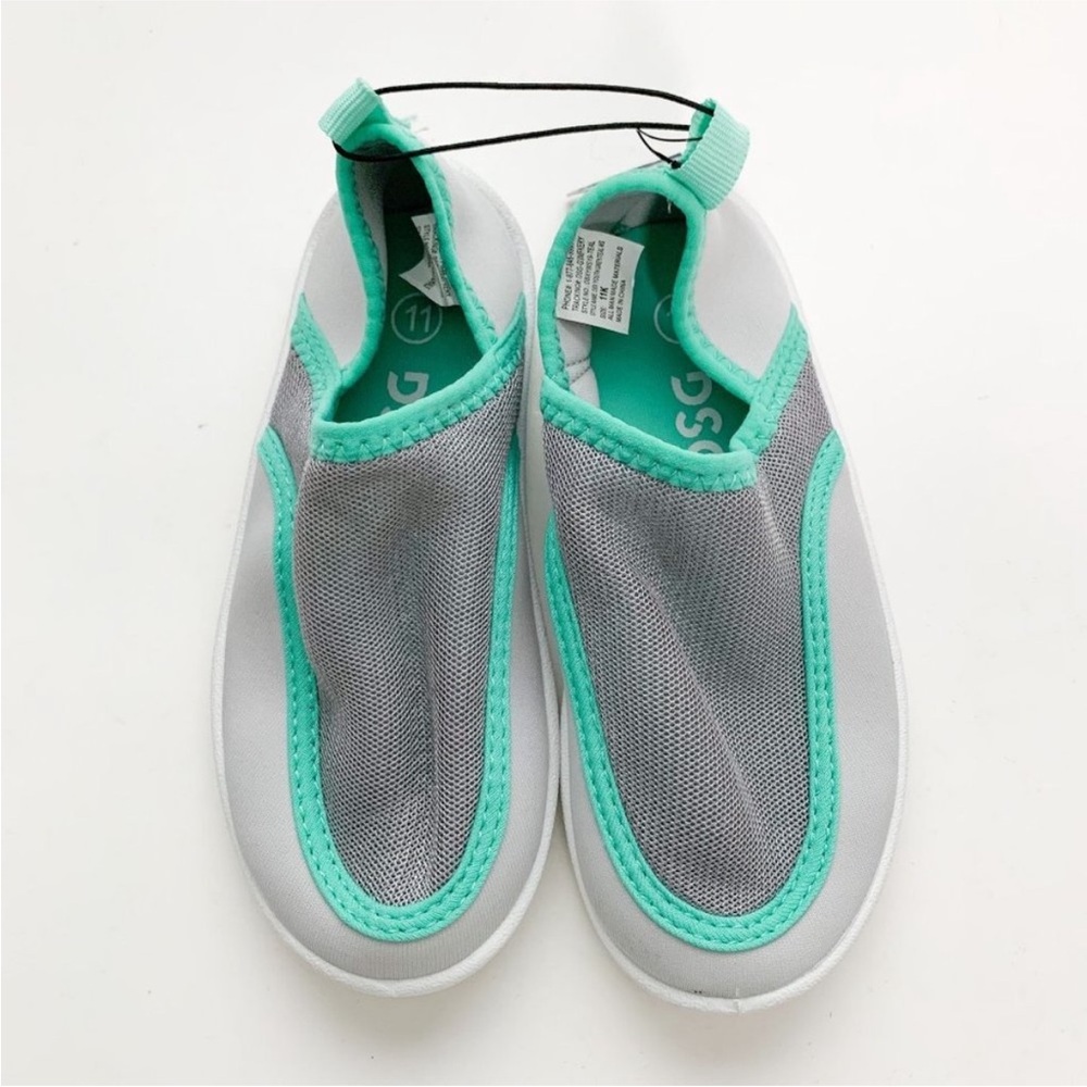 DSG Gray and Teal Slip-On Water Shoes Kids Toddler Size 11 NWT